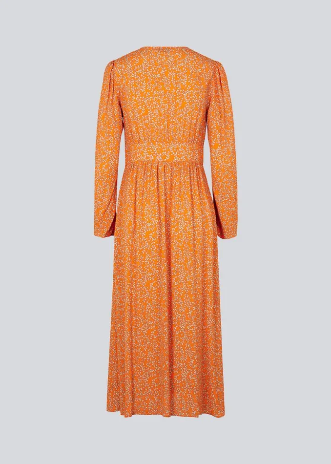 Women Modstrm Dresses CorinnaMD Print Dress Vibrant Orange Flower Leaf Women Modstrm Dresses CorinnaMD Print Dress Vibrant Orange Flower Leaf
