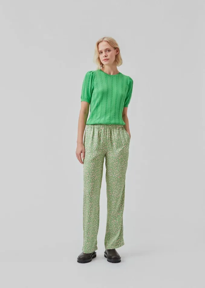 Women Modstrm Pants and Leggings ClarkeMD Print Pants Classic Green Smiley