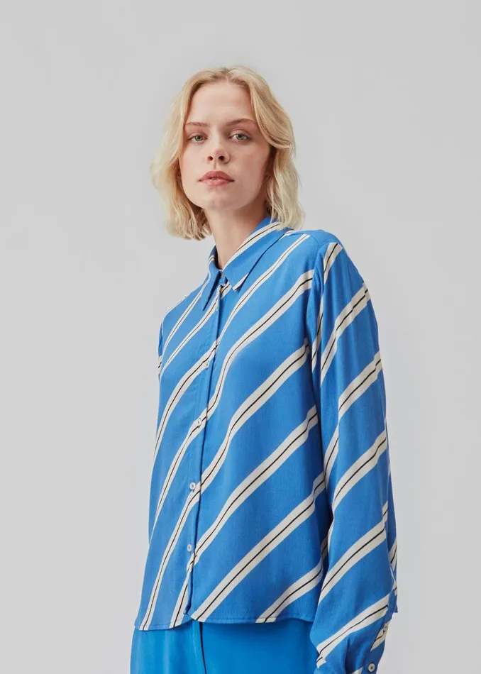 Women Modstrm Shirts CenniMD Print Shirt Azure Stripe