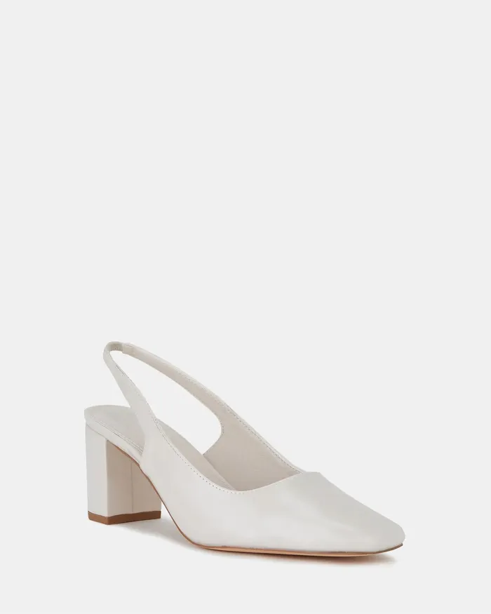 Women NOVO Shoes ISHANI CREAM PATENT Block Heels