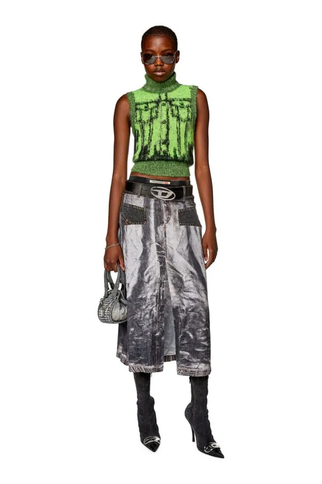 Women OYinDen Greyblack Diesel Skirts