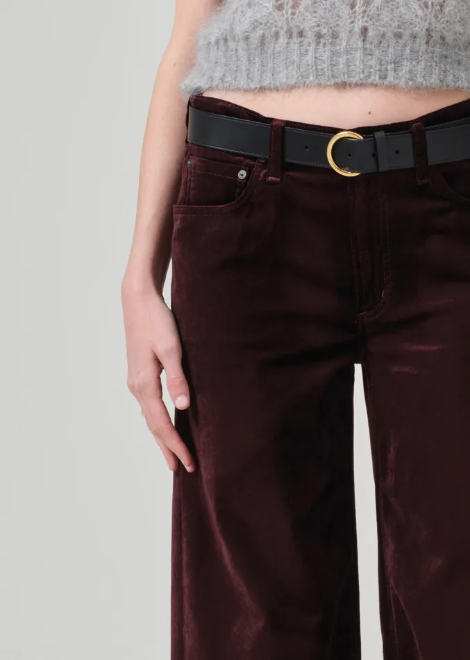 Women Pants Citizens Of Humanity Lolli Mid Rise Baggy Velvet In Burgundy