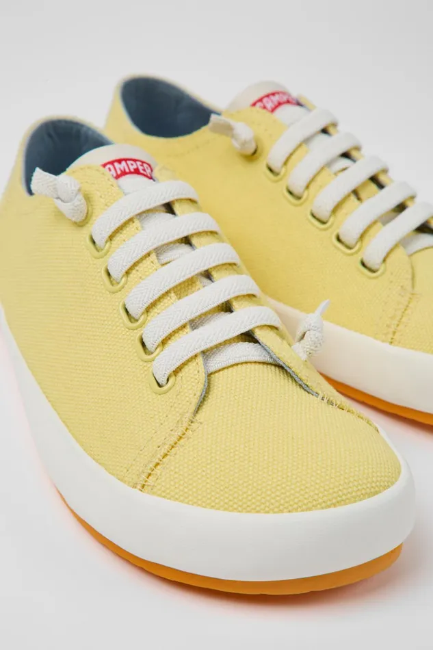 Women Peu Rambla Yellow Textile Sneakers Camper Sneakers