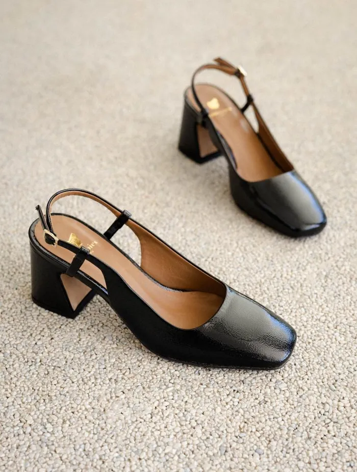 Women Pumps and Mary Janes Bobbies Maddie Black Vinyl Women Pumps and Mary Janes Bobbies Maddie Black Vinyl