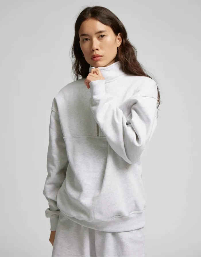 Women Quarter Zips Colorful Standard Organic Quarter Zip Deep Black
