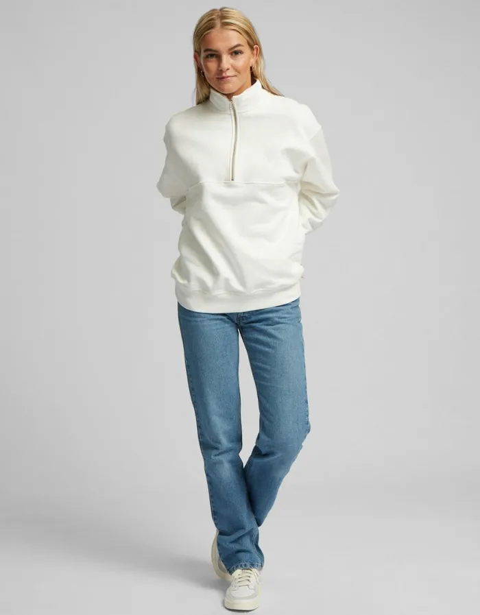 Women Quarter Zips Colorful Standard Organic Quarter Zip Limestone Grey