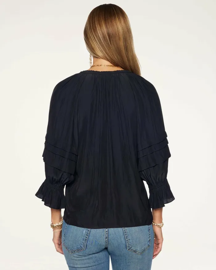 Women Randi Puff Sleeve Top Black Ramy Brook Tops Women Randi Puff Sleeve Top Black Ramy Brook Tops