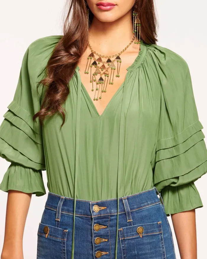 Women Randi Puff Sleeve Top Black Ramy Brook Tops Women Randi Puff Sleeve Top Black Ramy Brook Tops