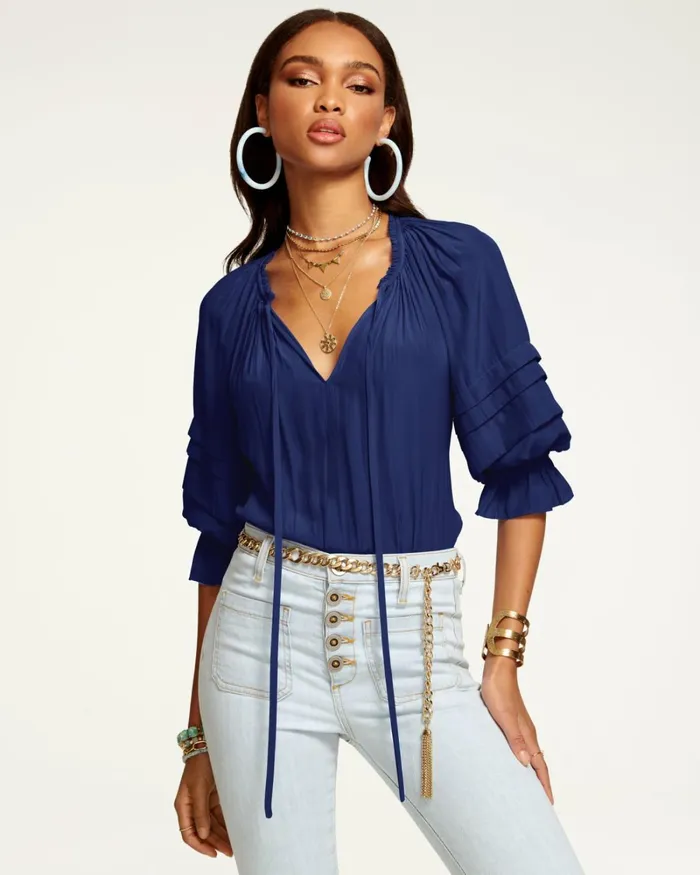 Women Randi Puff Sleeve Top Black Ramy Brook Tops Women Randi Puff Sleeve Top Black Ramy Brook Tops