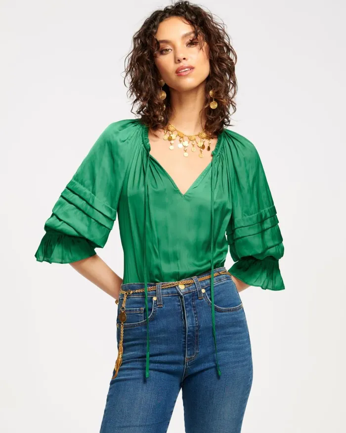 Women Randi Puff Sleeve Top Black Ramy Brook Tops Women Randi Puff Sleeve Top Black Ramy Brook Tops