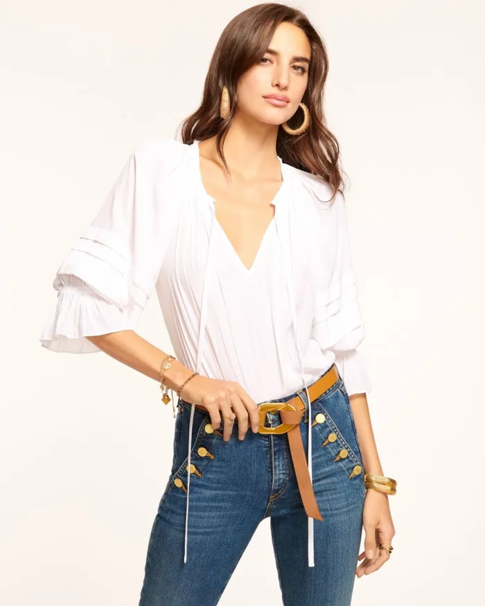 Women Randi Puff Sleeve Top Black Ramy Brook Tops Women Randi Puff Sleeve Top Black Ramy Brook Tops