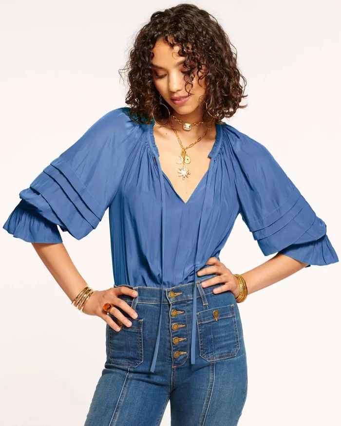 Women Randi Puff Sleeve Top Black Ramy Brook Tops Women Randi Puff Sleeve Top Black Ramy Brook Tops