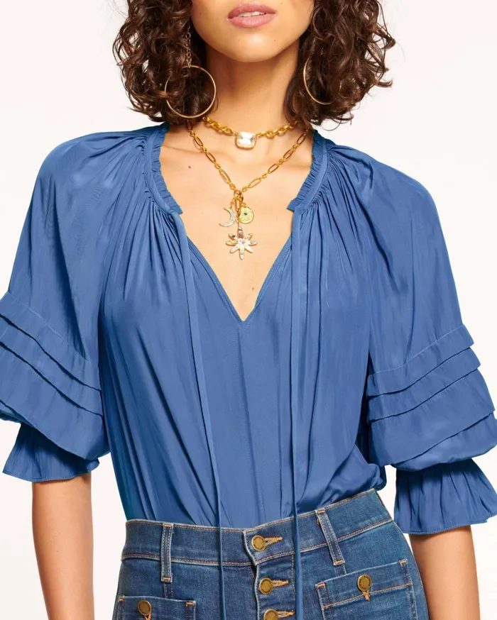 Women Randi Puff Sleeve Top Black Ramy Brook Tops Women Randi Puff Sleeve Top Black Ramy Brook Tops