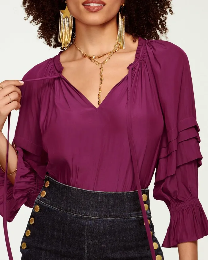 Women Randi Puff Sleeve Top Black Ramy Brook Tops Women Randi Puff Sleeve Top Black Ramy Brook Tops