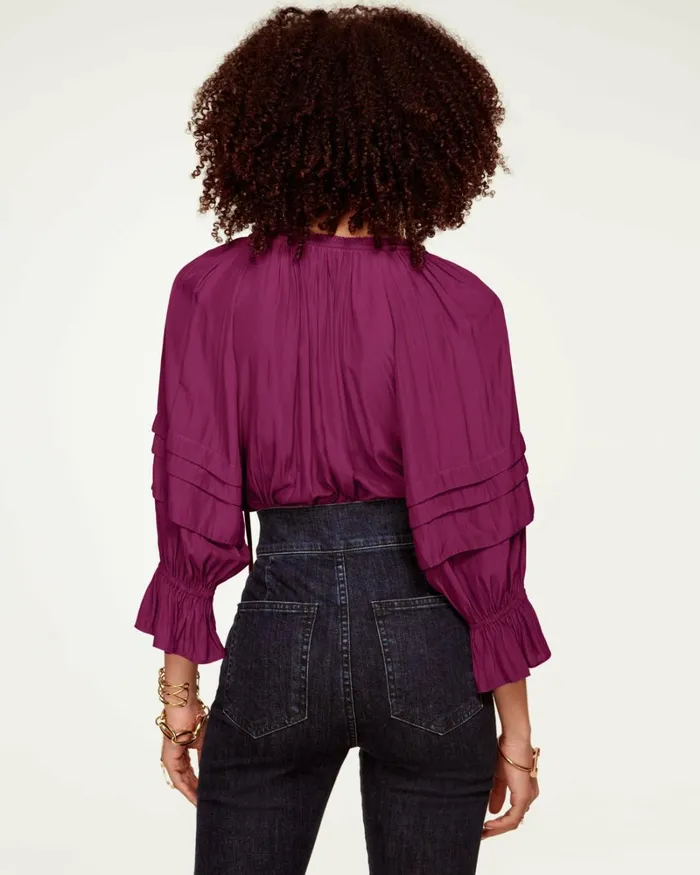 Women Randi Puff Sleeve Top Black Ramy Brook Tops Women Randi Puff Sleeve Top Black Ramy Brook Tops