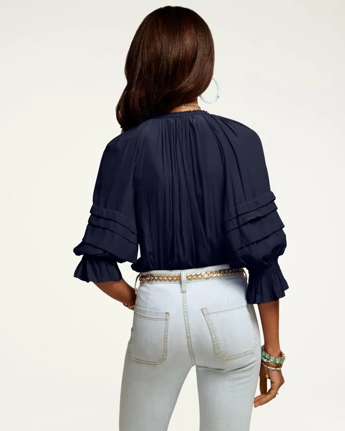 Women Randi Puff Sleeve Top Black Ramy Brook Tops Women Randi Puff Sleeve Top Black Ramy Brook Tops