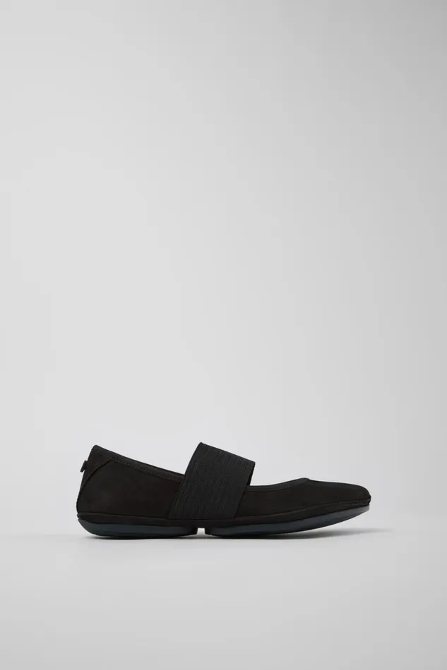 Women Right Black Nubuck Mary Jane Camper Ballerinas Women Right Black Nubuck Mary Jane Camper Ballerinas
