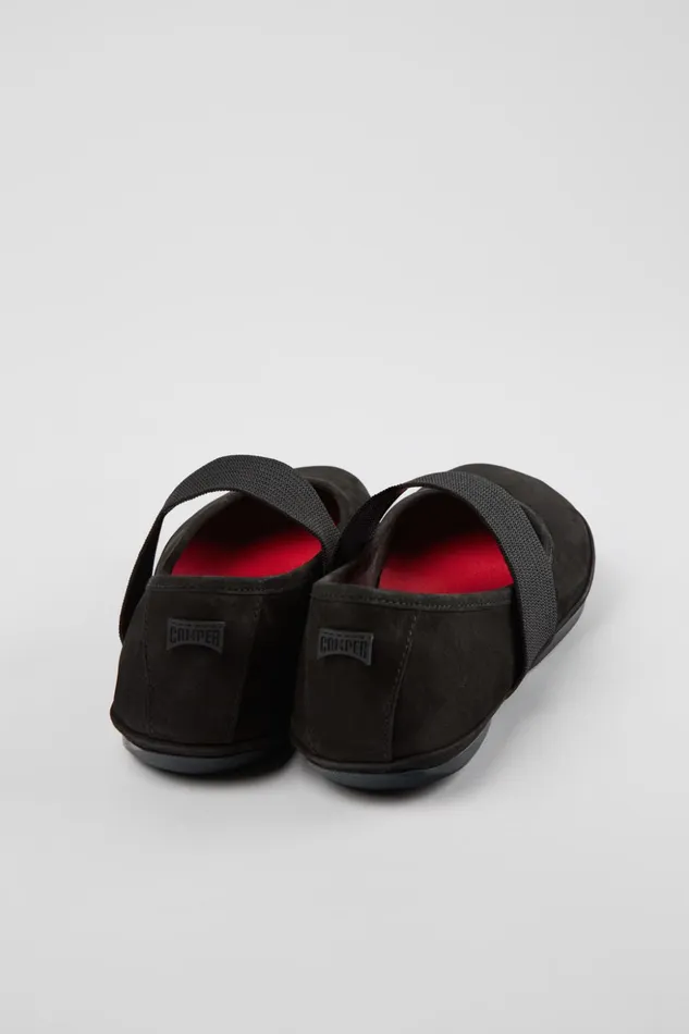 Women Right Black Nubuck Mary Jane Camper Ballerinas Women Right Black Nubuck Mary Jane Camper Ballerinas