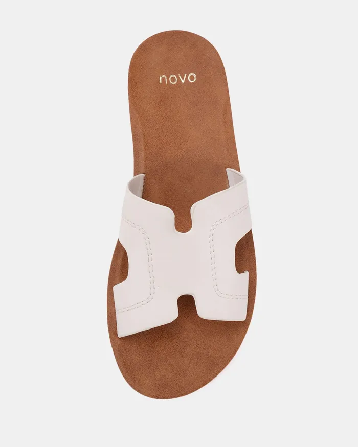 Women RYLEIGH WHITE Sandals Flat Sandals NOVO Shoes