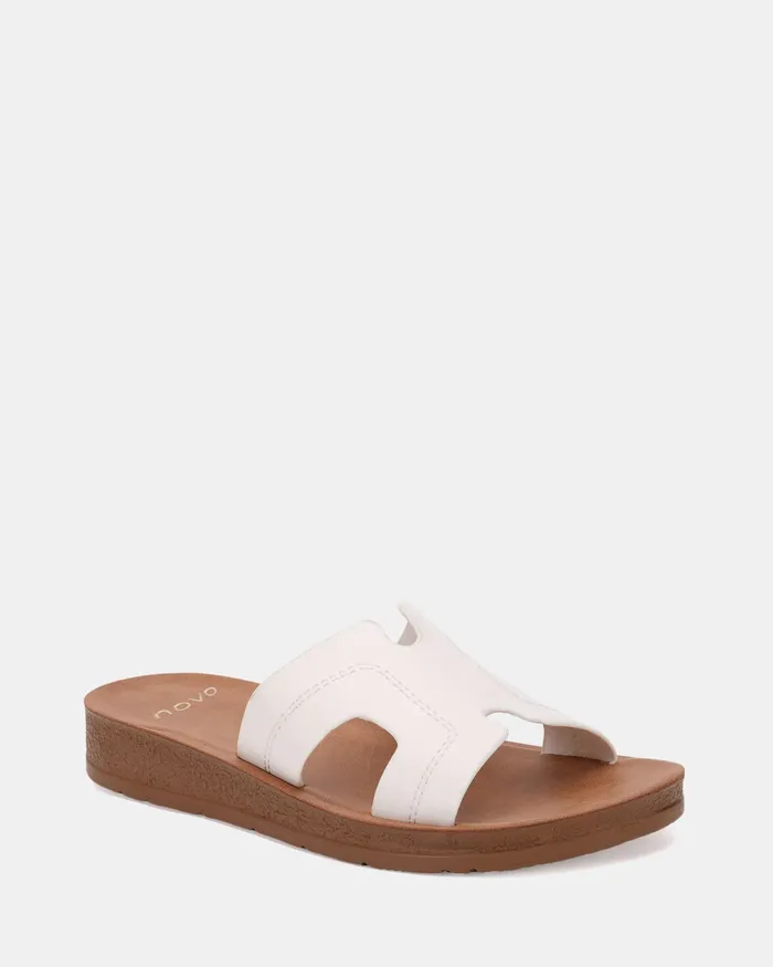 Women RYLEIGH WHITE Sandals Flat Sandals NOVO Shoes