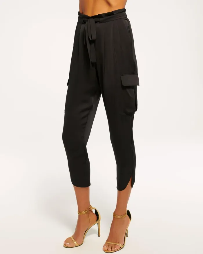 Women Satin Pocket Allyn Pant Black Ramy Brook Pants