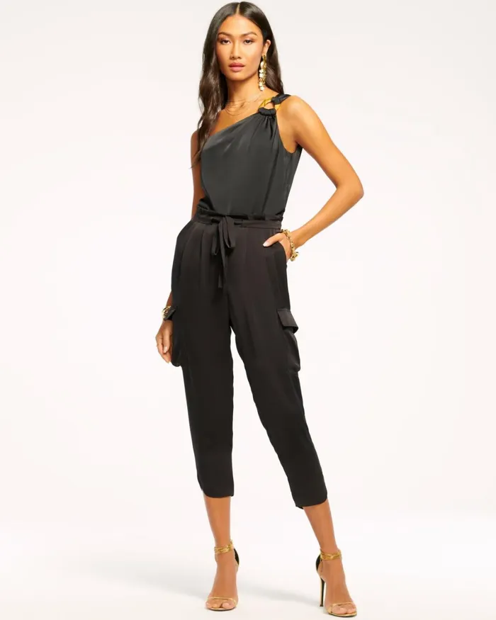 Women Satin Pocket Allyn Pant Black Ramy Brook Pants