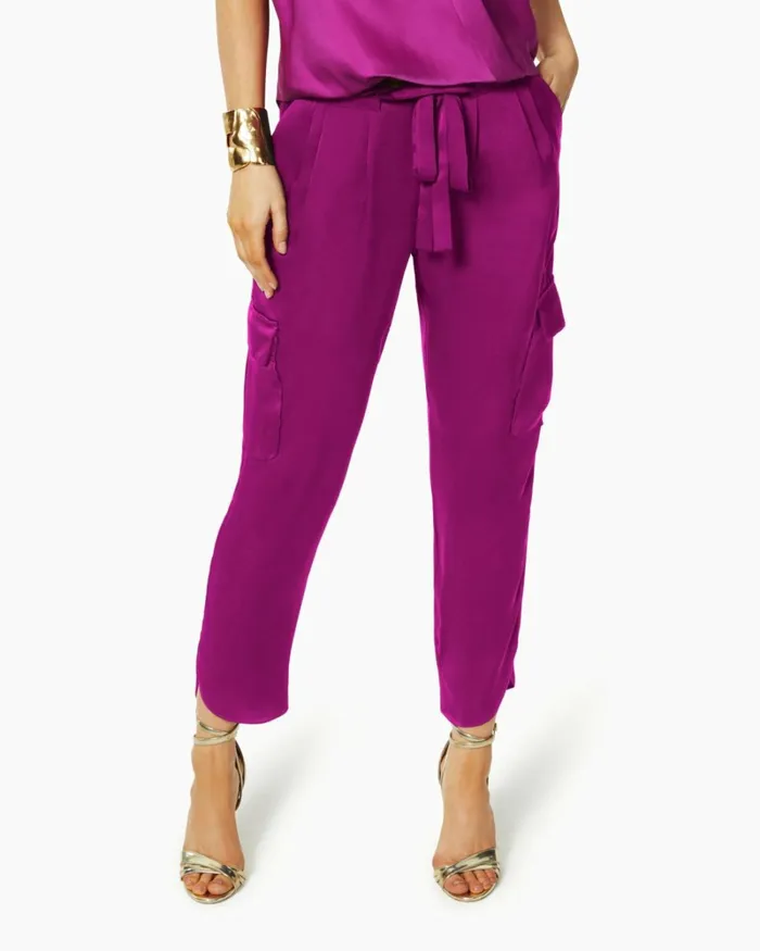 Women Satin Pocket Allyn Pant Black Ramy Brook Pants