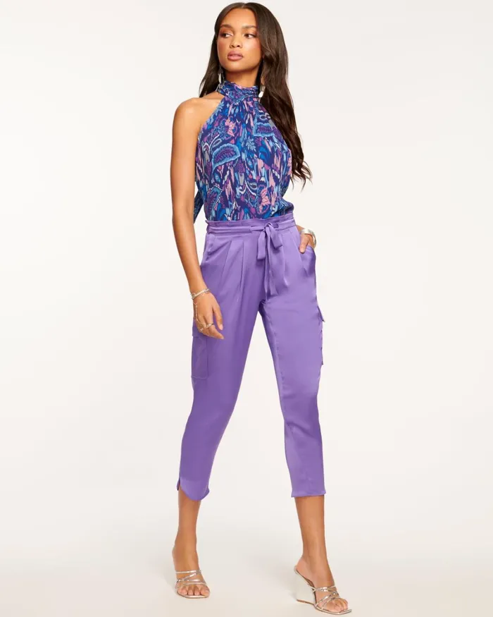 Women Satin Pocket Allyn Pant Black Ramy Brook Pants