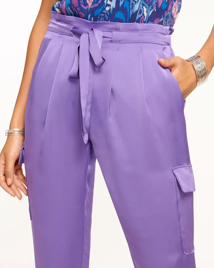 Women Satin Pocket Allyn Pant Black Ramy Brook Pants
