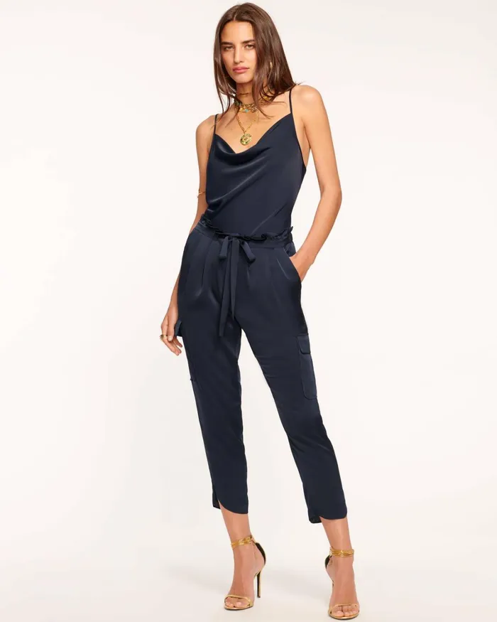 Women Satin Pocket Allyn Pant Black Ramy Brook Pants