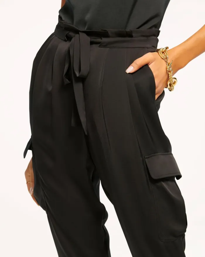 Women Satin Pocket Allyn Pant Black Ramy Brook Pants