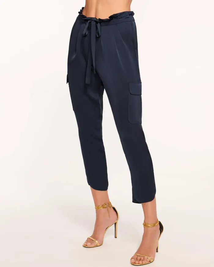 Women Satin Pocket Allyn Pant Black Ramy Brook Pants