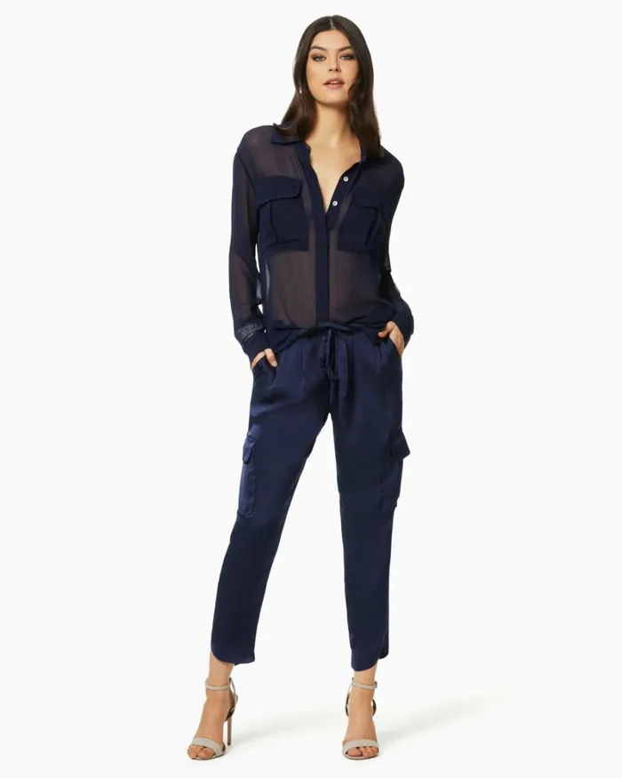 Women Satin Pocket Allyn Pant Black Ramy Brook Pants