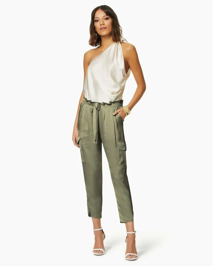 Women Satin Pocket Allyn Pant Black Ramy Brook Pants