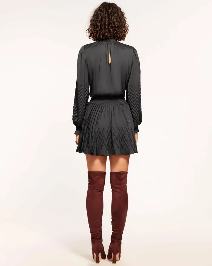 Women Sawyer Smocked Mini Dress Black Ramy Brook Dresses