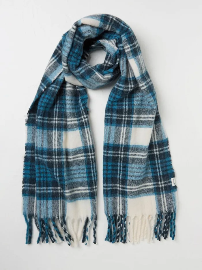 Women Scarves Fat Face Blue Betty Check Scarf