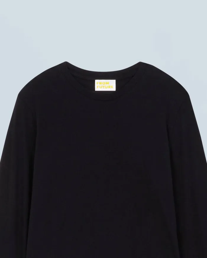 Women Shirts TShirts and Tops From Future Crewneck Long Sleeve TShirt Black