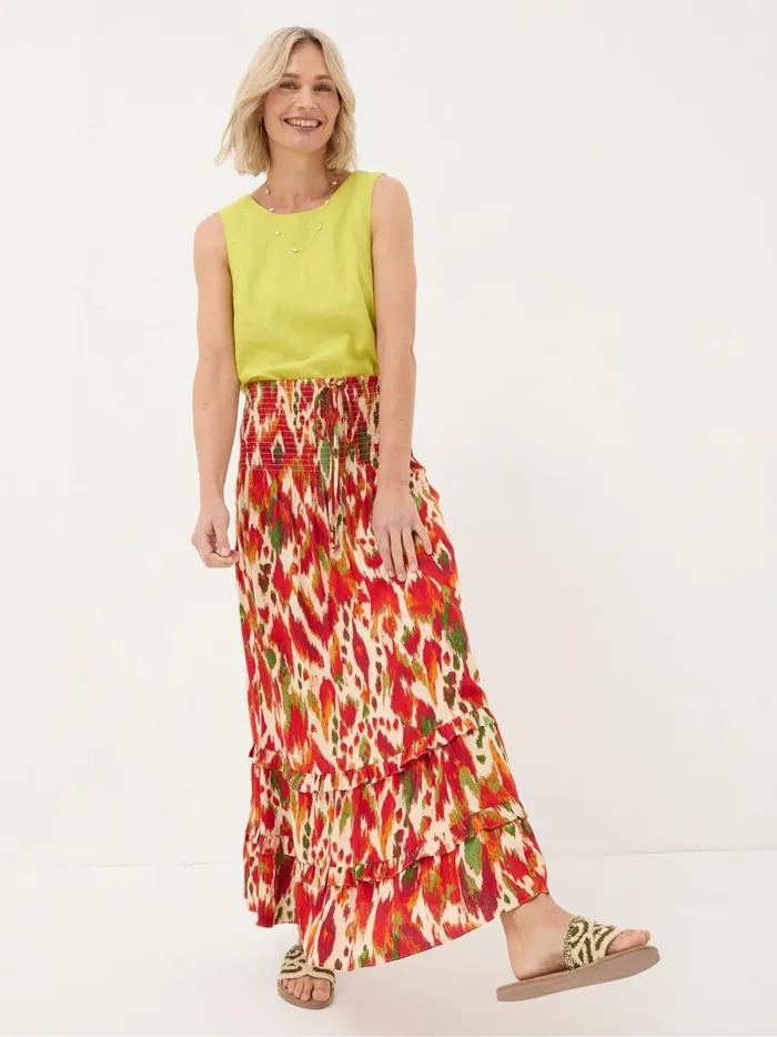 Women Skirts Fat Face Tegan Orange Paradise Ikat Maxi Skirt
