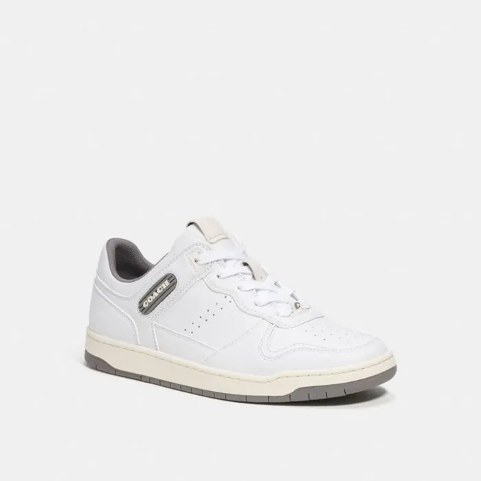 Women Sneakers Coach C201 Low Top Sneaker Heather Greyoptic White