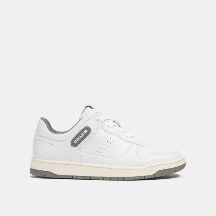 Women Sneakers Coach C201 Low Top Sneaker Heather Greyoptic White