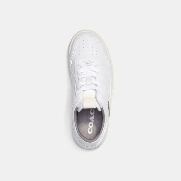 Women Sneakers Coach C201 Low Top Sneaker Heather Greyoptic White