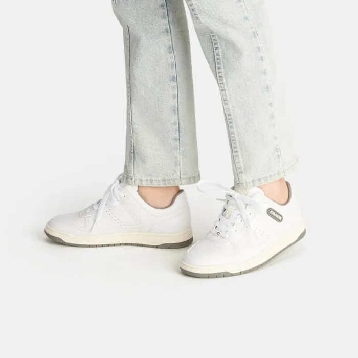 Women Sneakers Coach C201 Low Top Sneaker Heather Greyoptic White