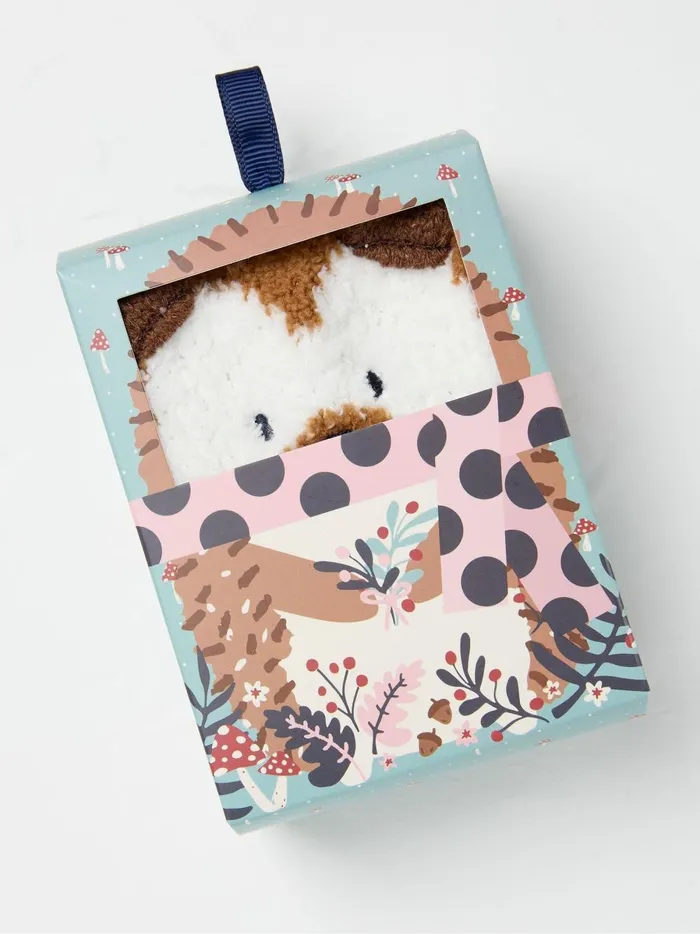 Women Socks and Tights Fat Face Brown Hedgehog Socks Box