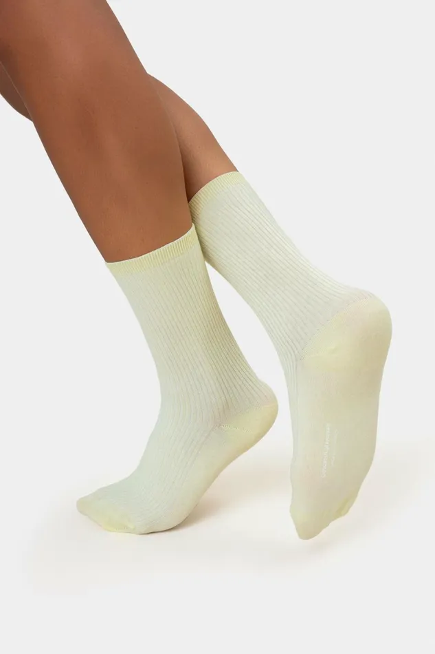 Women Socks Colorful Standard Women Classic Organic Sock Soft Yellow
