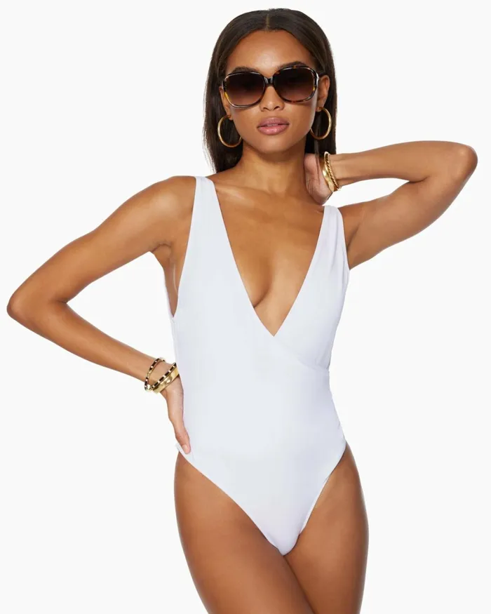 Women Soren VNeck One Piece Swimsuit Black Ramy Brook Swimwear