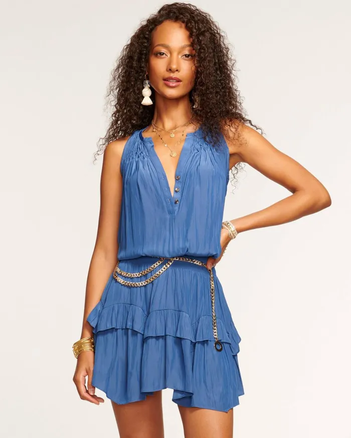 Women Stella Smocked Mini Dress Burnt Sienna Ramy Brook Dresses
