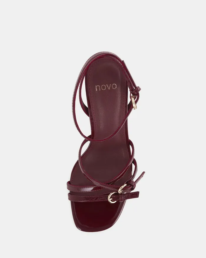 Women Stilettos NOVO Shoes MADAIO DEEP RED PATENT Stilettos