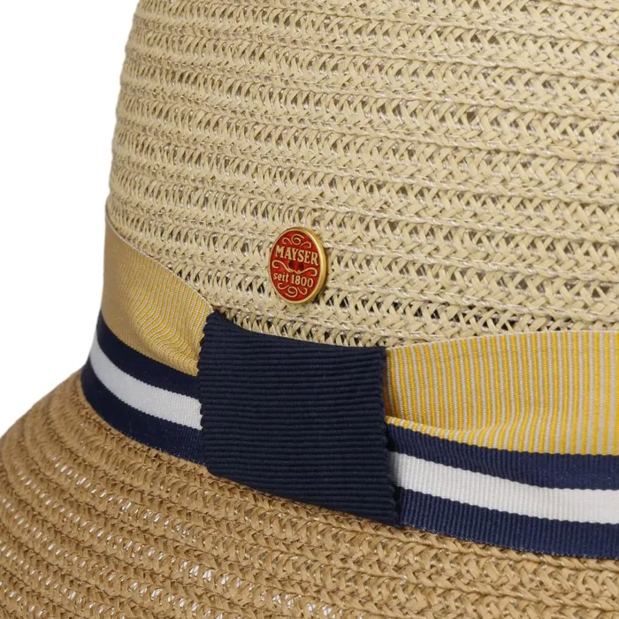 Women Straw Hats Mayser Nanni Twotone Straw Hat Beige Women Straw Hats Mayser Nanni Twotone Straw Hat Beige