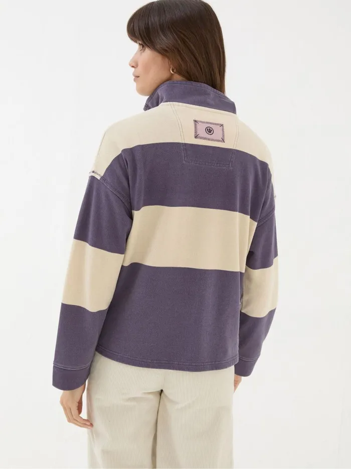 Women Sweatshirts and Hoodies Fat Face Airlie Purple Striped Relaxed Sweat Top