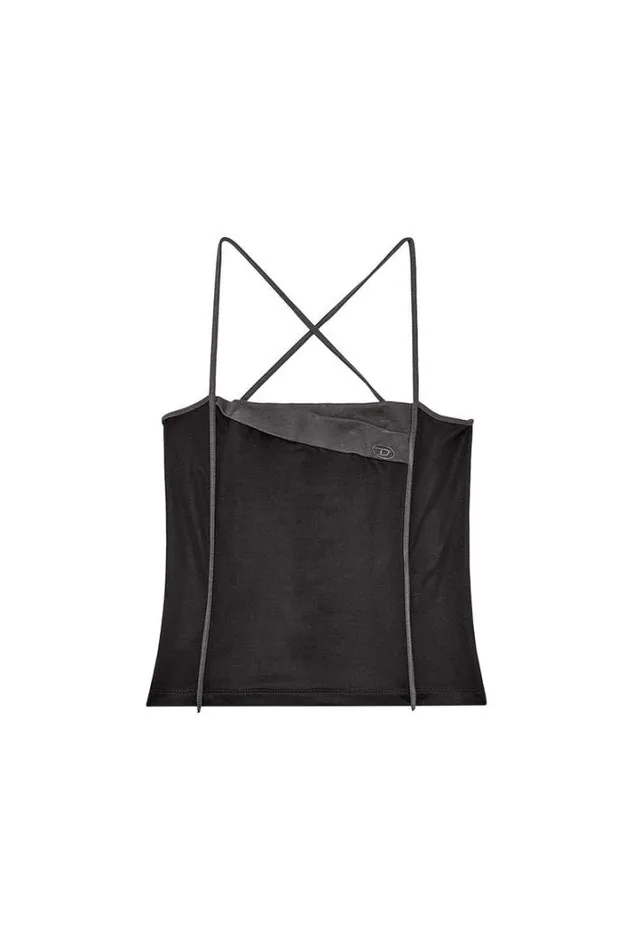Women TRap Black Diesel Tshirts And Tops Women TRap Black Diesel Tshirts And Tops